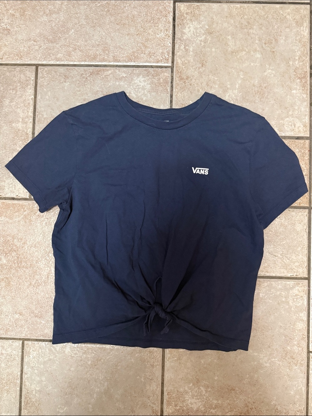 Vans Navy Short-Sleeve Knot Front Tee